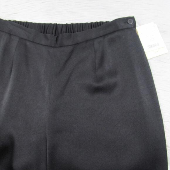 Elena by Tanner Black Matte Satin Straight Leg Pants Trousers Women’s Size 12 - Picture 8 of 13